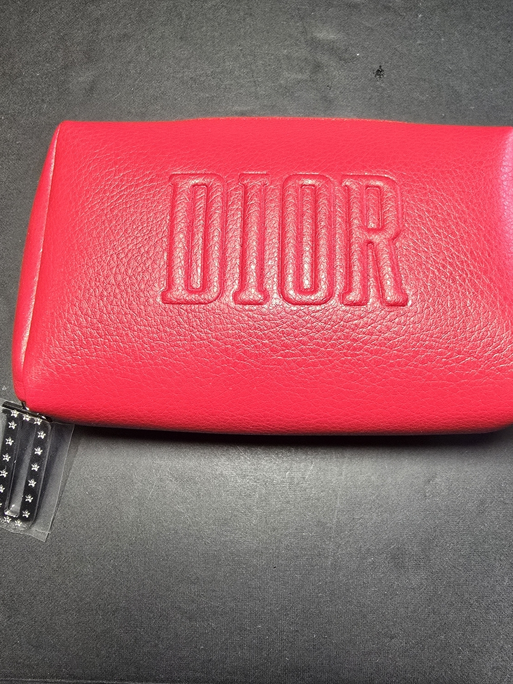 Dior Beaute Rouge Red Cosmetic Travel Bag Clutch 5.5" x 3.3" Faux Leather